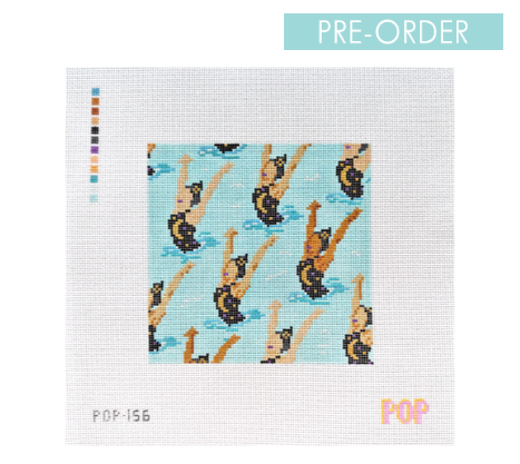 POP Needle Arts POP-156 Synchronized Witches needlepoint canvas 18 mesh 5x5