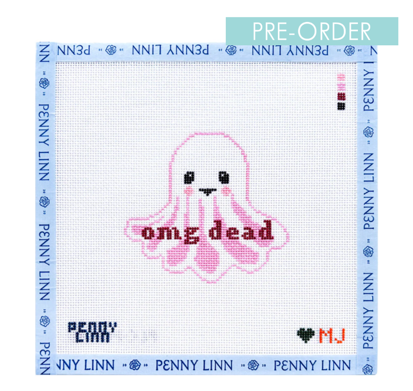 Penny Linn Mason June Halloween Ghost OMG Dead needlepoint canvas 18 mesh 3.4x3.6