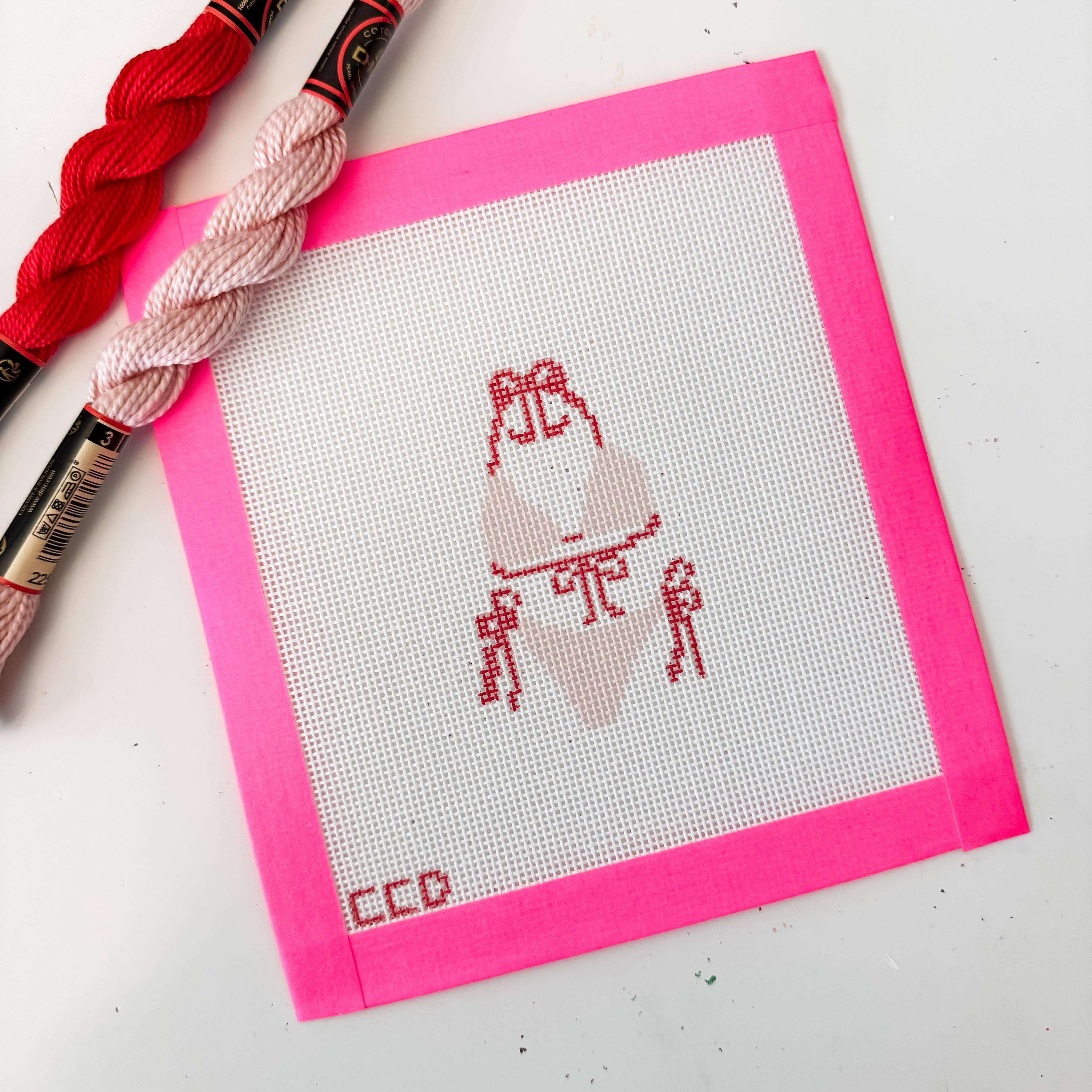 Hand Painted Bow Bikini 3” Needlepoint Canvas 18 Mesh Coquette Needlepoint Canvas Bikini Summer Hand Painted