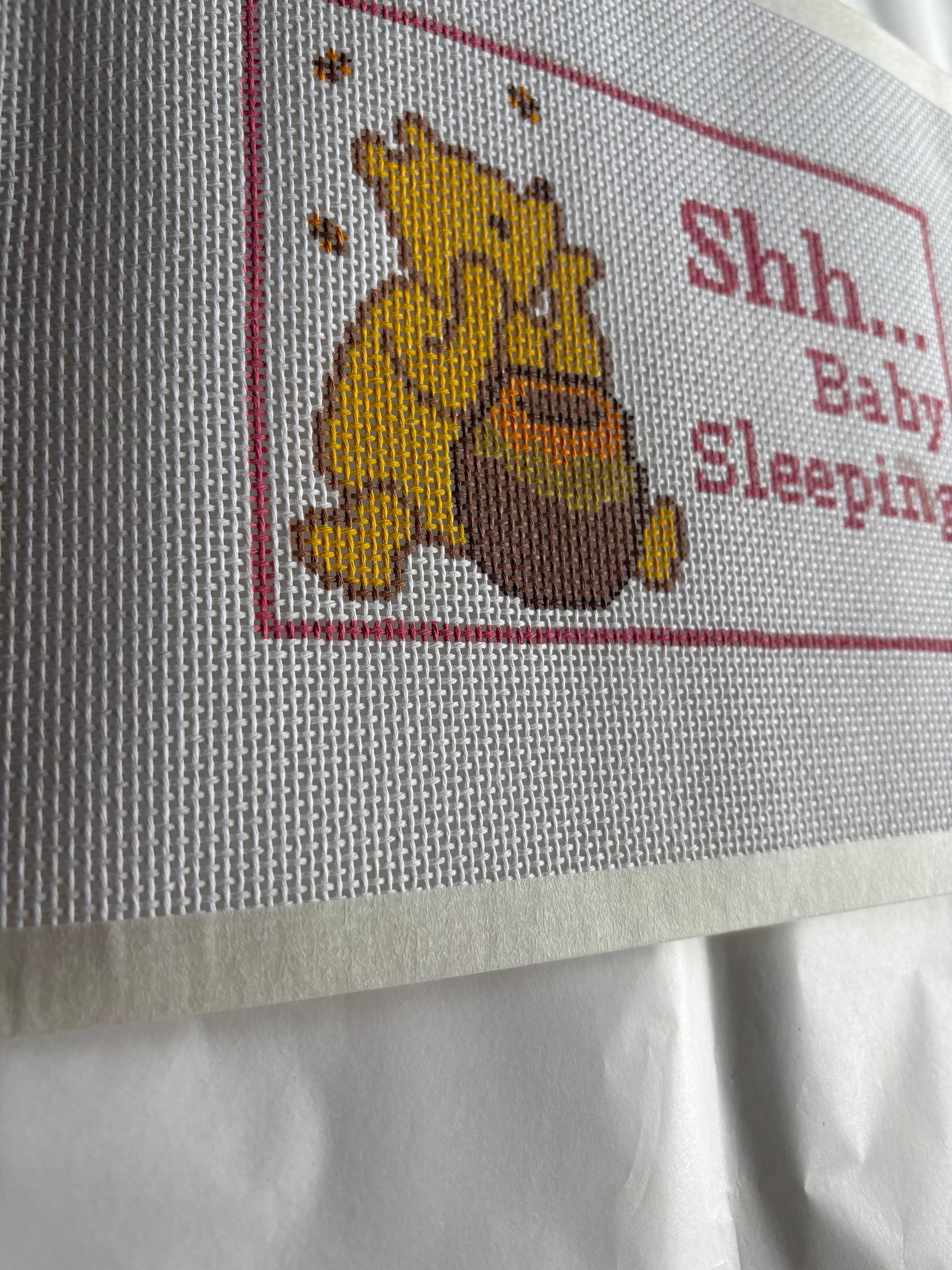 Winnie The Pooh Baby Sleeping Needlepoint Canvas