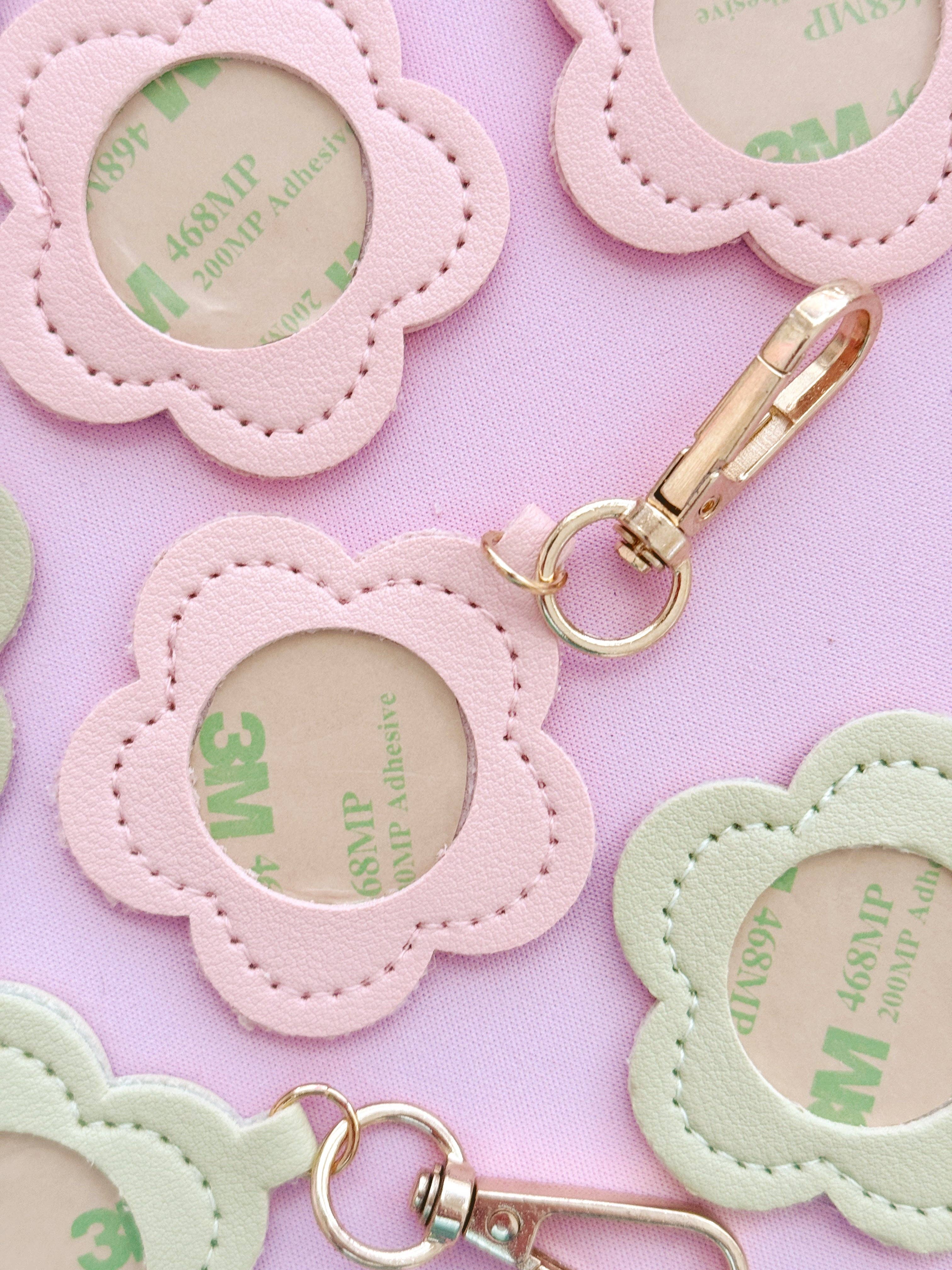 Needlepoint Self Finishing Flower Key Fob Bag Tag Adhesive Finishing Keychain