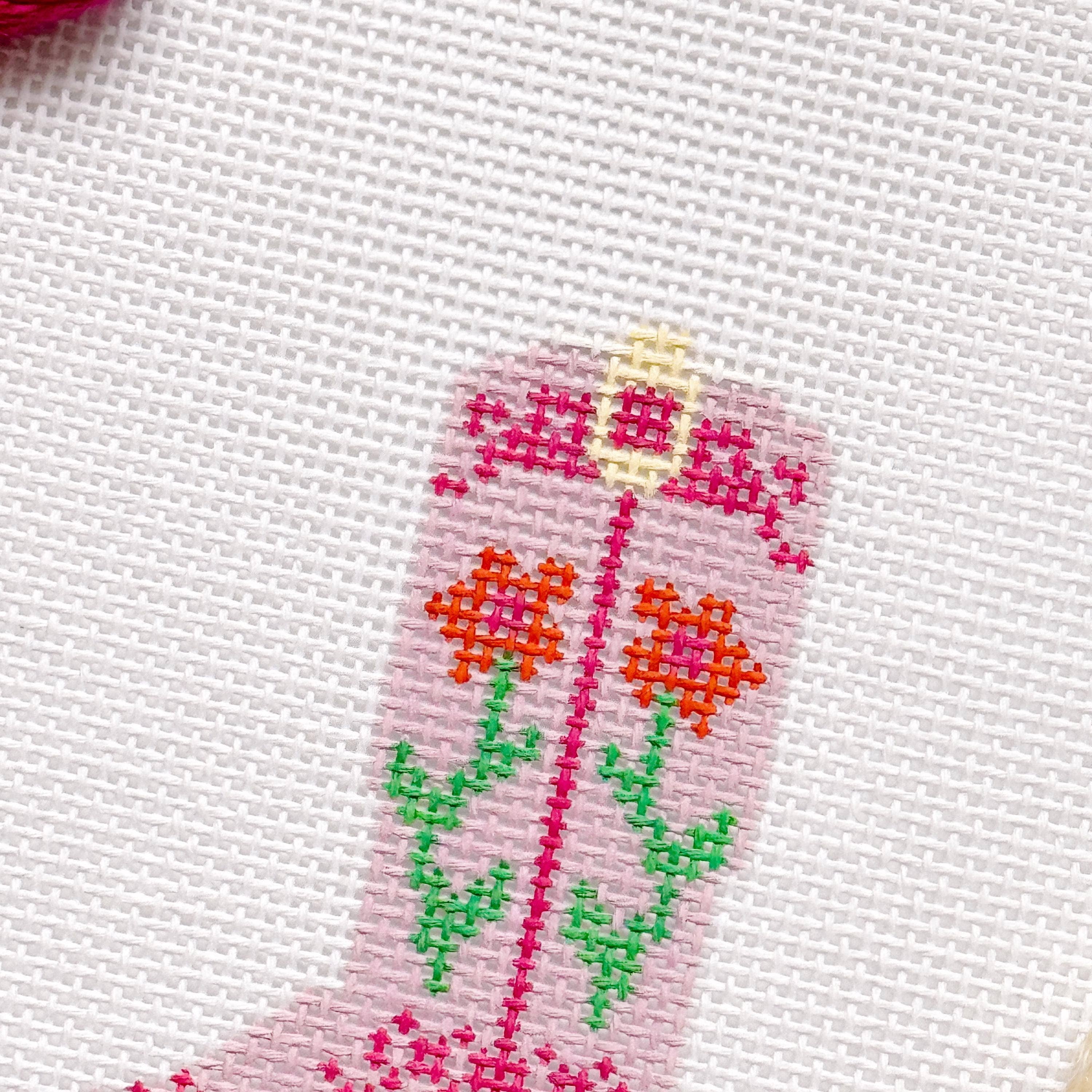 Hand Painted Pink Cowgirl Boot 3” Needlepoint Canvas 13 Mesh southern Needlepoint Canvas Boot Hand Painted