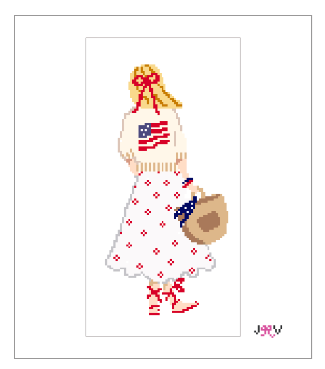 JV101 - Flag Girl Needlepoint Canvas