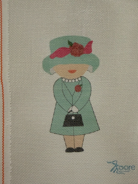 Elizabeth's Closet Needlepoint Canvas — Green Dress