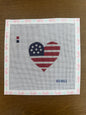 Patriotic Heart Flag Needlepoint Canvas