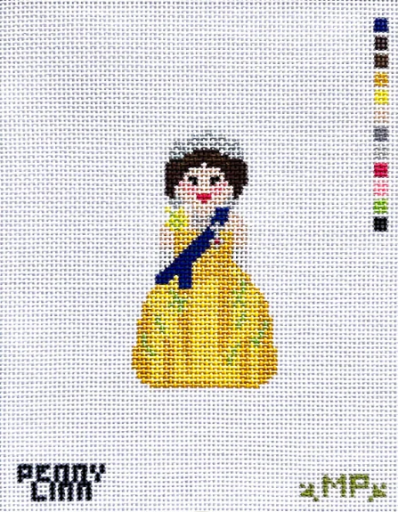 Queen Elizabeth in Wattle Dress Needlepoint Canvas - Expected to Arrive 07/31 - Pre-Order Now