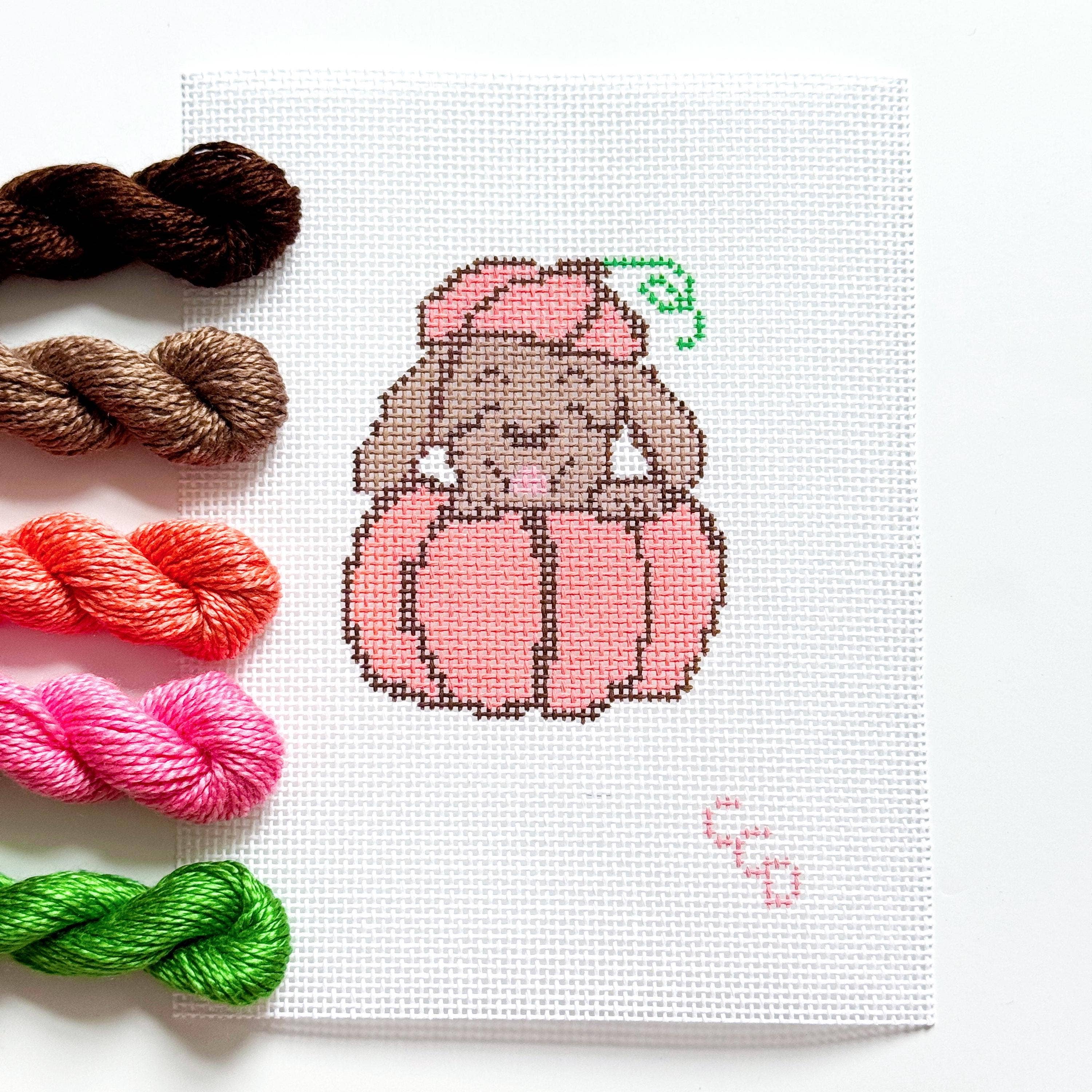 Pumpkin Dog 13 Mesh Needlepoint Canvas, Fall Dog Needlepoint Canvas, Fall Needlepoint Canvas, Autumn Needlepoint