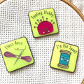 Spool of Thread "I'm Old Spool" Enamel Needle Minders