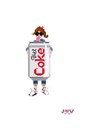 JV172 - Emotional Support Diet Coke Girl Needlepoint Canvas