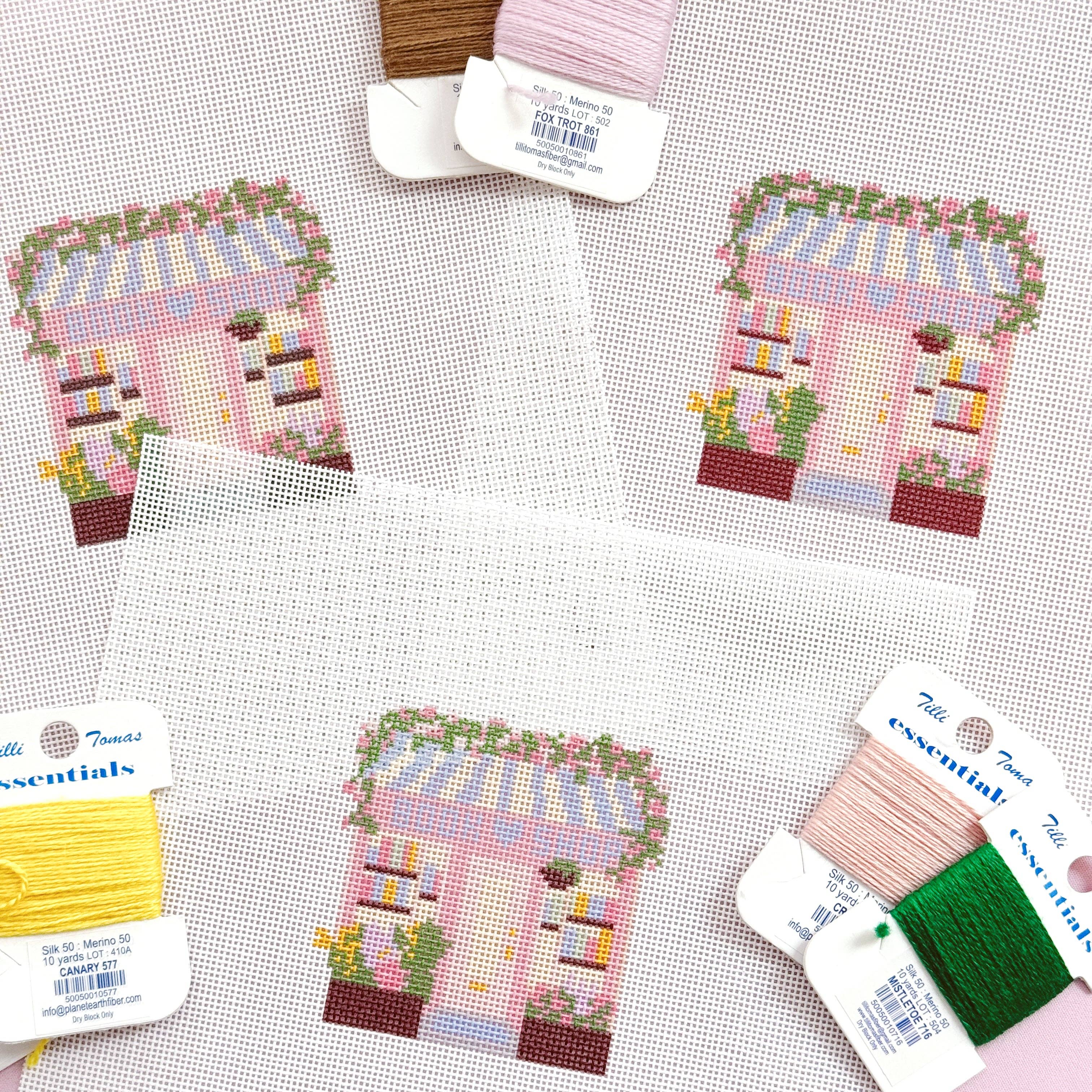 Book Shop Storefront 3.5” Needlepoint Canvas 18 Mesh Reading Needlepoint Canvas Storefront Hand Painted