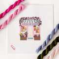 Ready to Ship Hand Painted Book Shop Storefront 6” Needlepoint Canvas 13 Mesh Reading Needlepoint Canvas Storefront Hand Painted