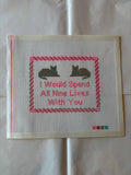 Kitty Love Needlepoint Canvas