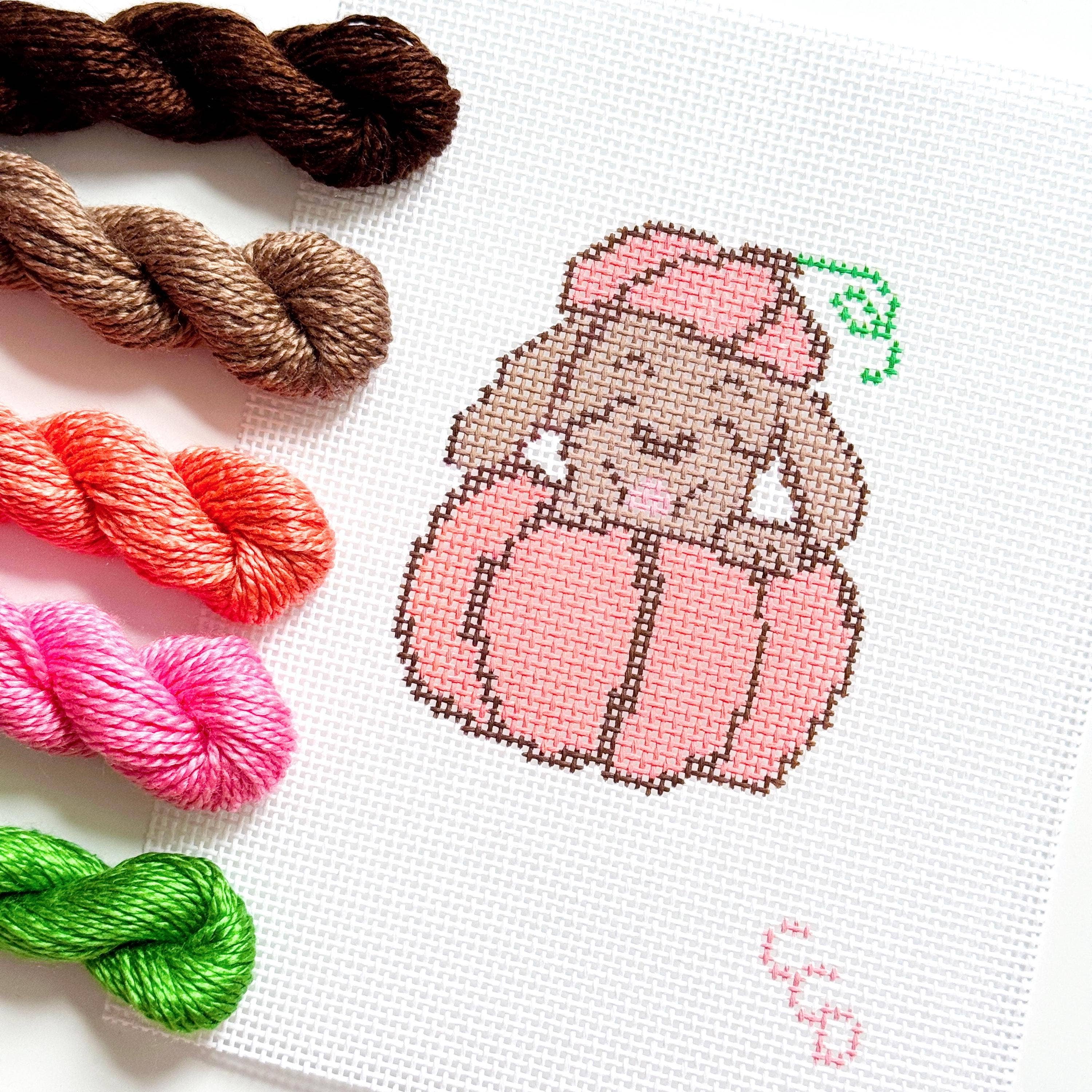 Pumpkin Dog 13 Mesh Needlepoint Canvas, Fall Dog Needlepoint Canvas, Fall Needlepoint Canvas, Autumn Needlepoint