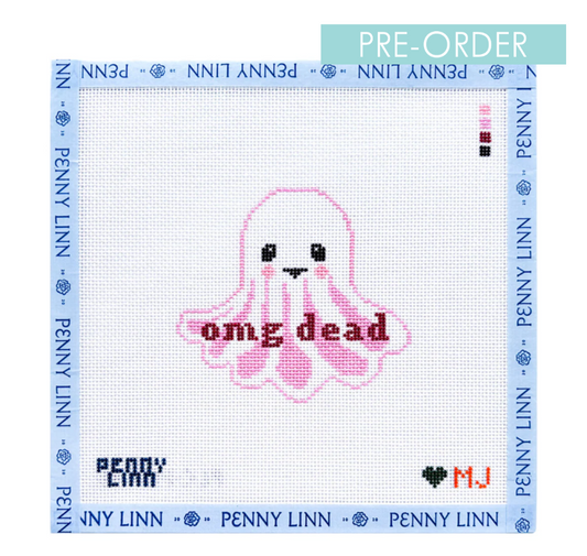 Penny Linn Mason June Halloween Ghost OMG Dead needlepoint canvas 18 mesh 3.4x3.6