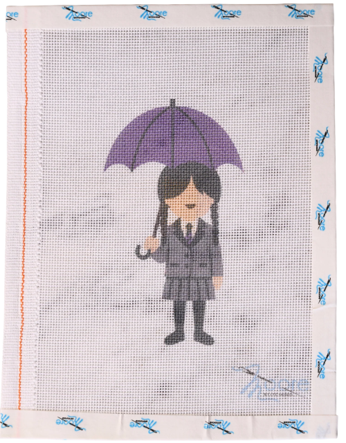 Moore Stitching Wednesday Addams needlepoint canvas 18 mesh 3x5 unstitched