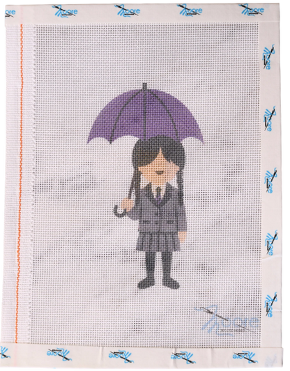 Moore Stitching Wednesday Addams needlepoint canvas 18 mesh 3x5 unstitched