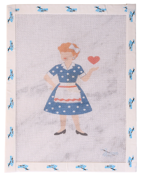 Moore Stitching Lucy needlepoint canvas 18 mesh 3x5 unstitched