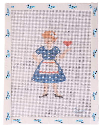 Moore Stitching Lucy needlepoint canvas 18 mesh 3x5 unstitched